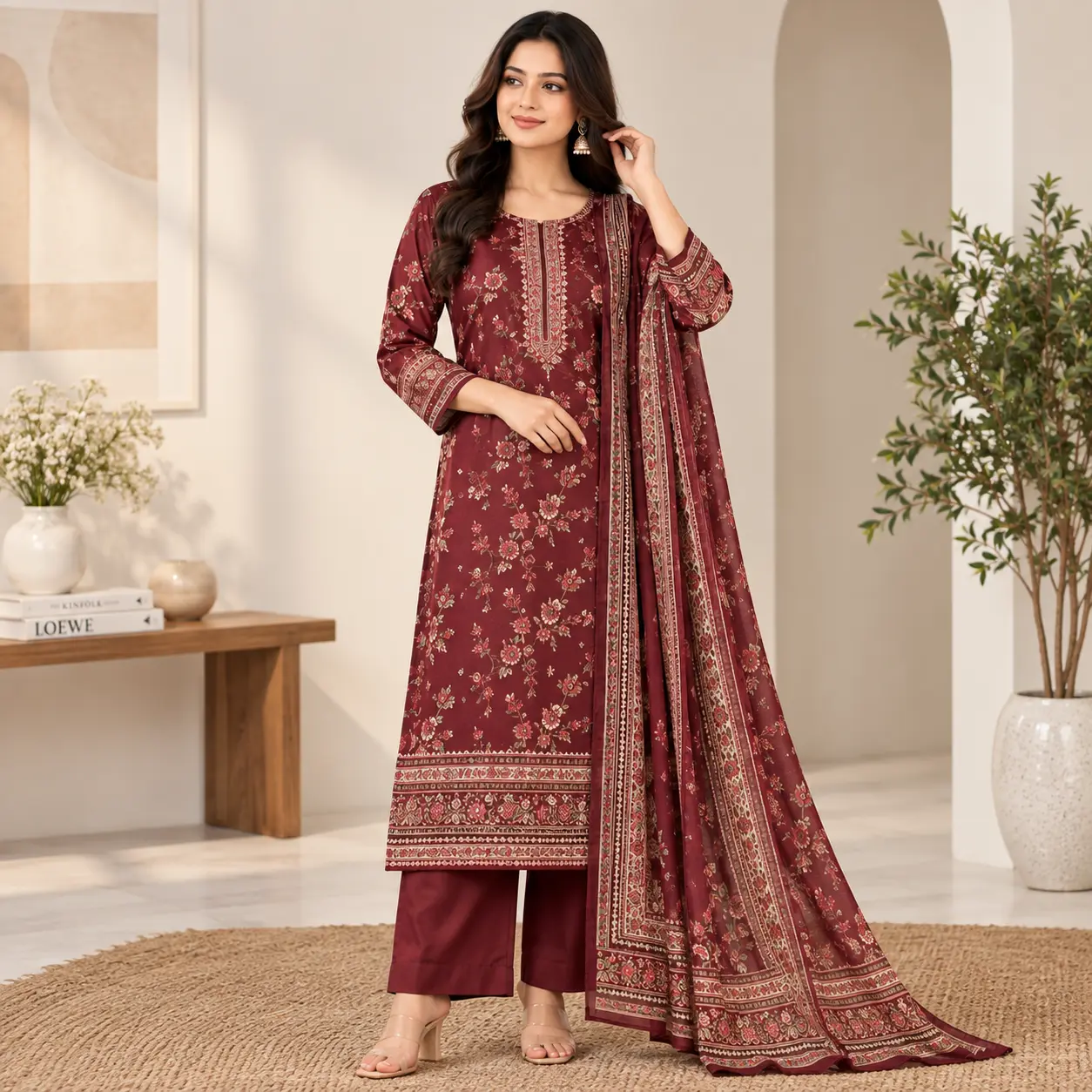 Women’s Elegant Printed Three Piece Set